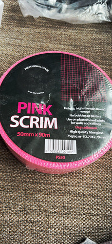 Plasterboard tape pink scrim - tape,